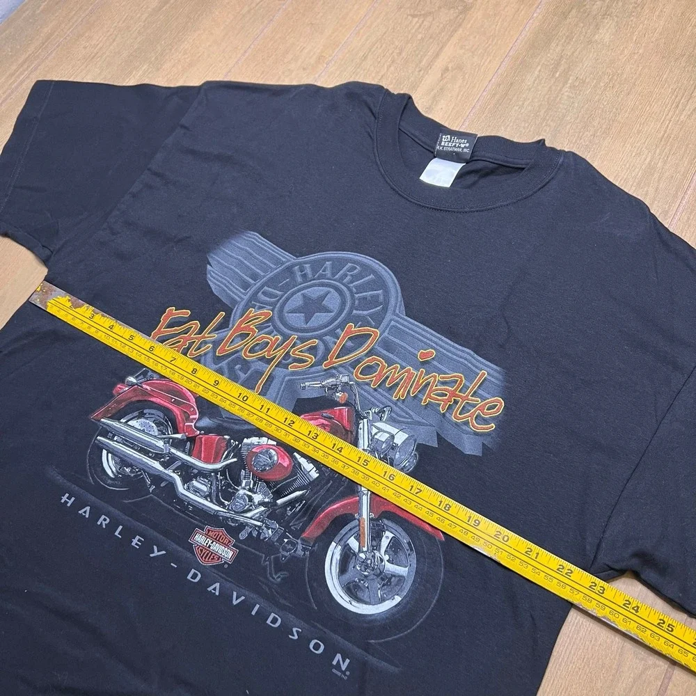 Harley-Davidson T-Shirt Mens XL Black Fat Boys Dominate Savannah GA 2002 Vintage